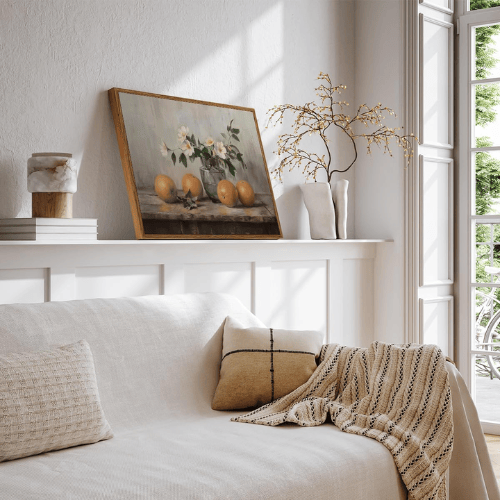 Farmhouse Vintage Orange Still Life Wall Art