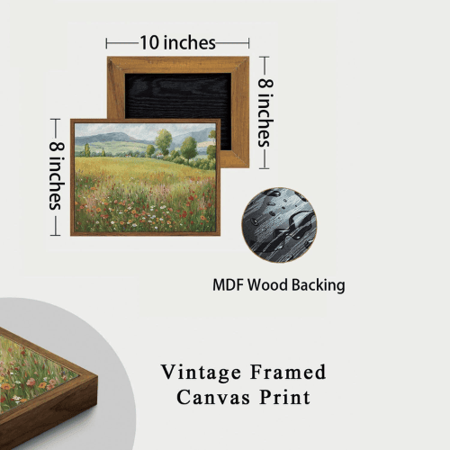 Vintage Spring Farmhouse Wildflower Canvas Wall Art