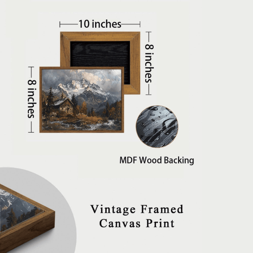 Vintage Winter Alpine Landscape Canvas Wall Art