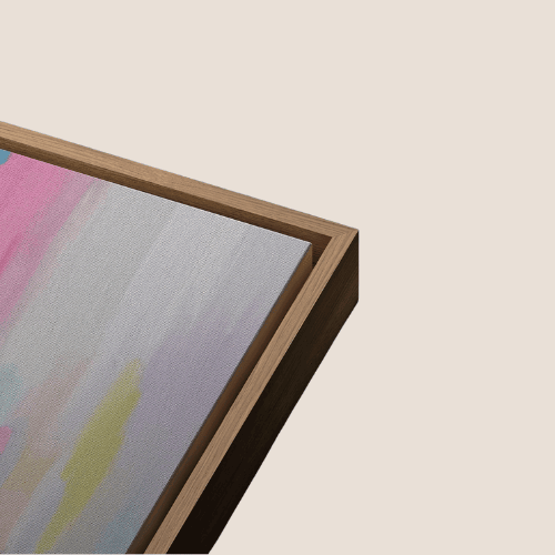 Framed Canvas Wall Art – Watercolor Pastel Abstract Strokes