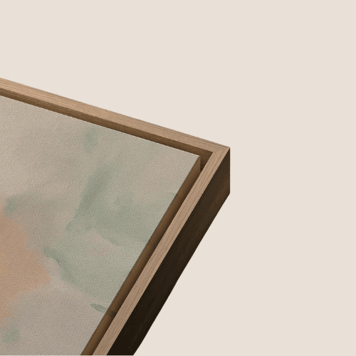 Framed Canvas Wall Art – Orange Pink Abstract Landscape Strokes