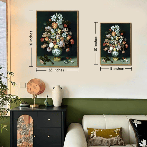 Framed Flower Still Life Canvas Wall Art