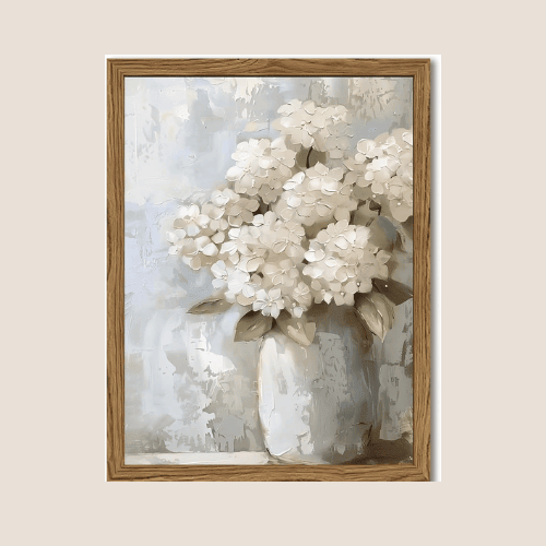 Framed Vintage Hydrangea Canvas Wall Art