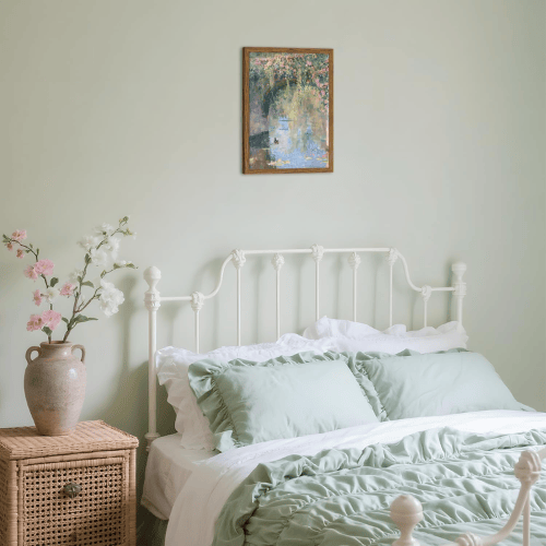 Floral Bridge Canvas Wall Art – Framed Landscape Painting for Home Decor