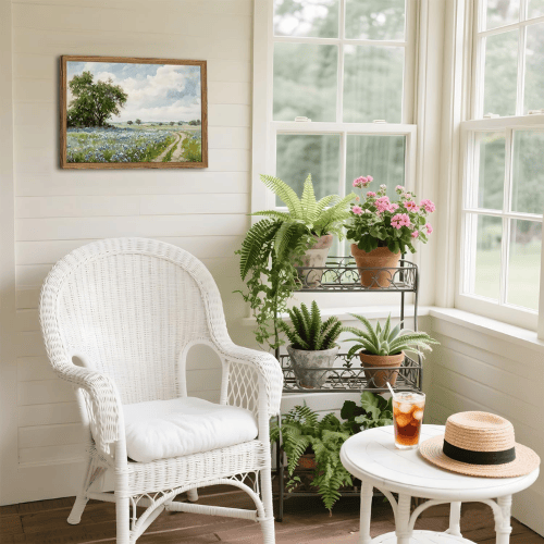 Framed Vintage Wildflower Canvas Wall Art