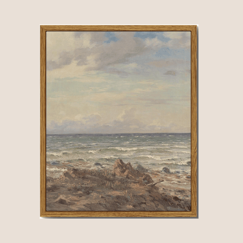 Vintage Framed Ocean Canvas Wall Art