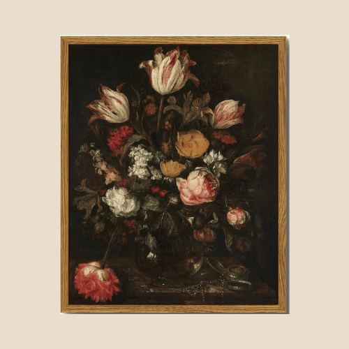 Vintage Framed Floral Canvas Wall Art