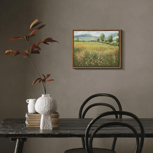 Vintage Spring Farmhouse Wildflower Canvas Wall Art