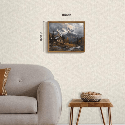 Vintage Winter Alpine Landscape Canvas Wall Art