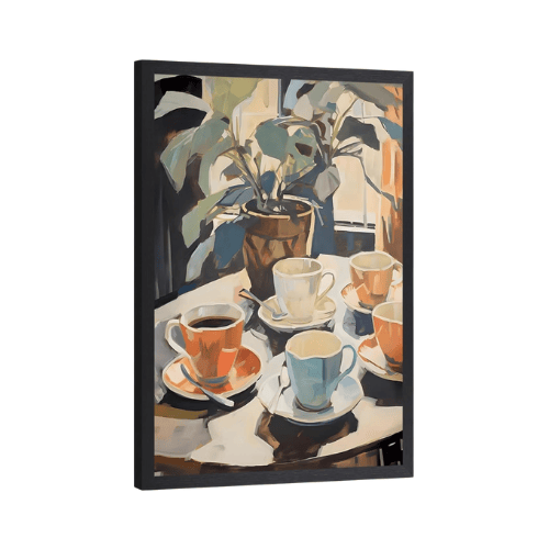 Vintage Cafe Poster Canvas Art, Rustic Retro Kitchen & Dining Room Decor