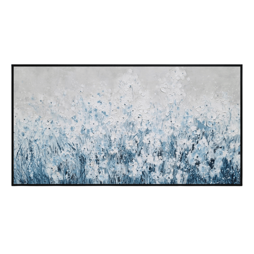Textured Floral Framed Canvas Wall Art – Vibrant 3D Hand-Painted Botanical Artwork