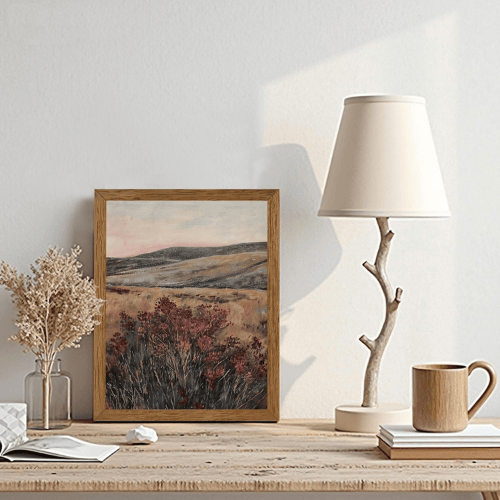 Ethereal Forest & Sunset Framed Canvas Art
