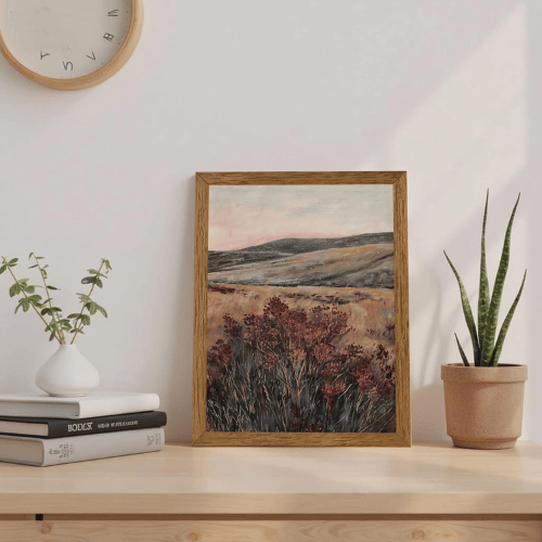 Ethereal Forest & Sunset Framed Canvas Art