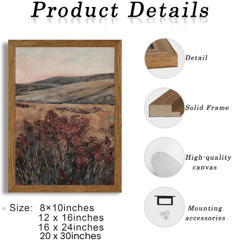 Ethereal Forest & Sunset Framed Canvas Art