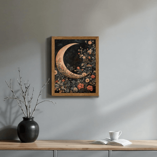 Ethereal Forest & Sunset Framed Canvas Art