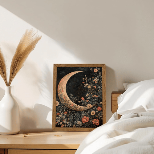 Ethereal Forest & Sunset Framed Canvas Art