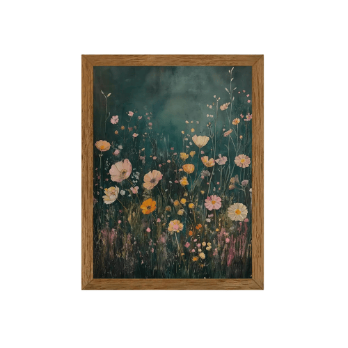 Ethereal Forest & Sunset Framed Canvas Art