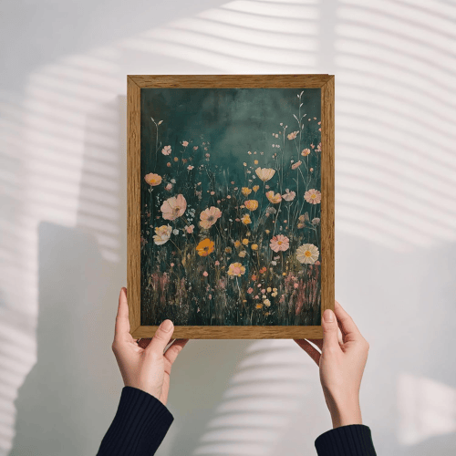 Ethereal Forest & Sunset Framed Canvas Art
