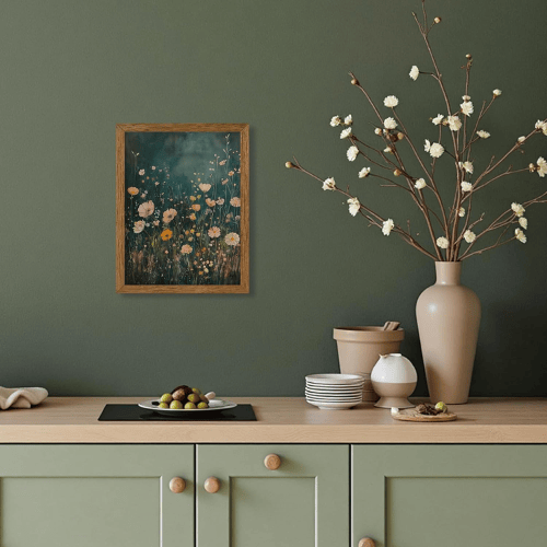 Ethereal Forest & Sunset Framed Canvas Art