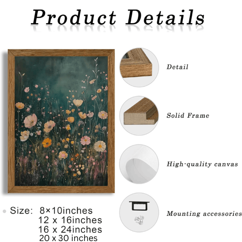 Ethereal Forest & Sunset Framed Canvas Art