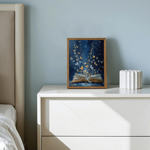 Ethereal Forest & Sunset Framed Canvas Art