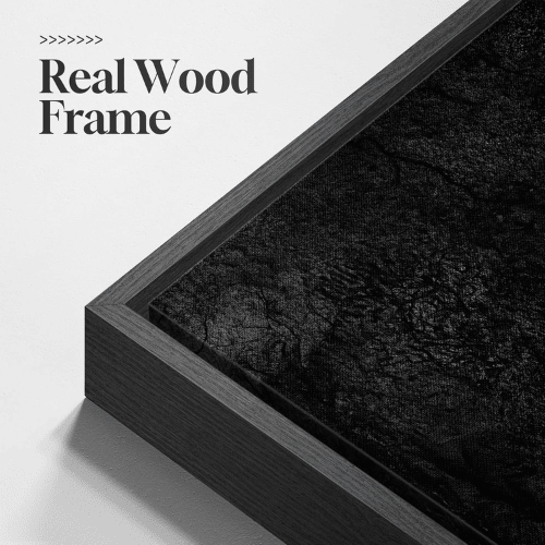 Modern Abstract Square Framed Art – Minimalist Monochrome Canvas Print