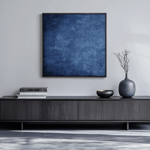 Modern Abstract Square Framed Art – Minimalist Monochrome Canvas Print