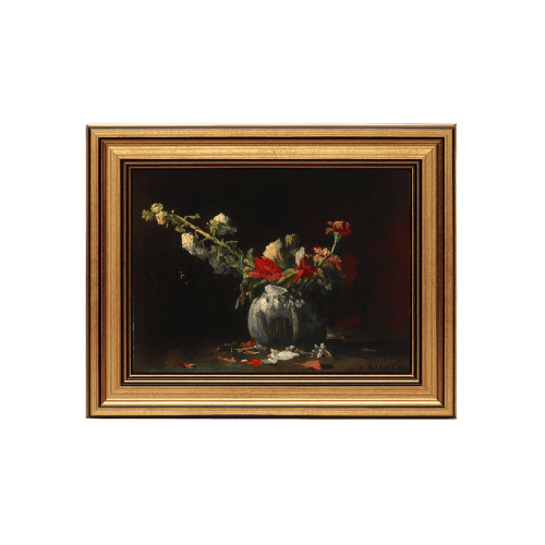 Vintage Floral Gold Framed Art – Classic Botanical Still Life