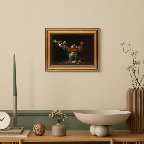 Vintage Floral Gold Framed Art – Classic Botanical Still Life