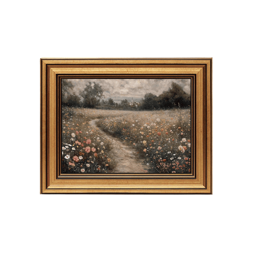 Vintage Floral & Landscape Gold Framed Art – Classic Botanical Still Life