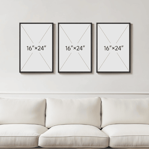 Modern Misty Lake 3-Piece Framed Set – Soft Blue & Green Watercolor Abstract