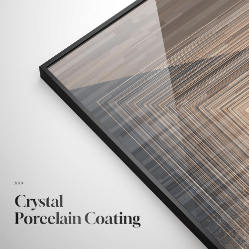 Modern Black & Gold 3-Piece Set – Crystal Porcelain High-Gloss Abstract