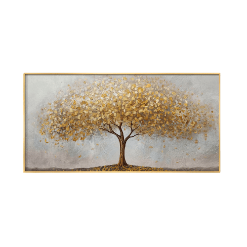 Modern "Golden Infinity" Tree of Life – Luxurious Framed Canvas