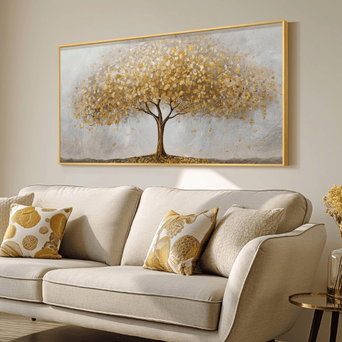 Modern "Golden Infinity" Tree of Life – Luxurious Framed Canvas