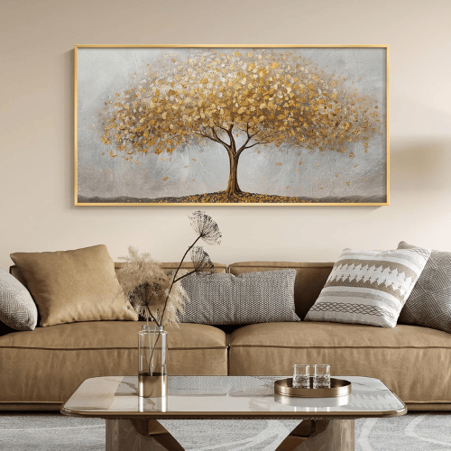 Modern "Golden Infinity" Tree of Life – Luxurious Framed Canvas
