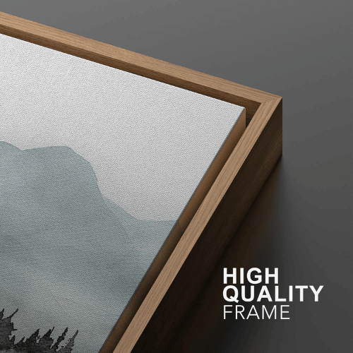 Modern "Misty Reflections" 3-Piece Framed Set – Serene Mountain Lake Watercolors