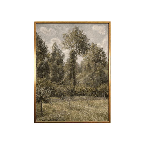 Modern "Golden Eragny" Canvas – Poplars in the Sunlit Countryside