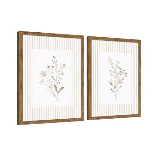 Modern "Meadow & Bloom" Canvas Set – Vintage Wildflower & Country Field Landscapes